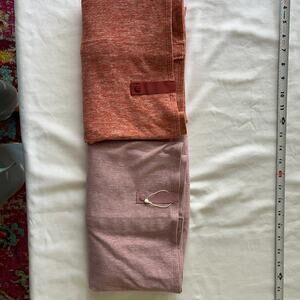 Lululemon Vinyasa Scarf Lot of 2 Heathered Magma Heathered Pink Taupe one NWOT